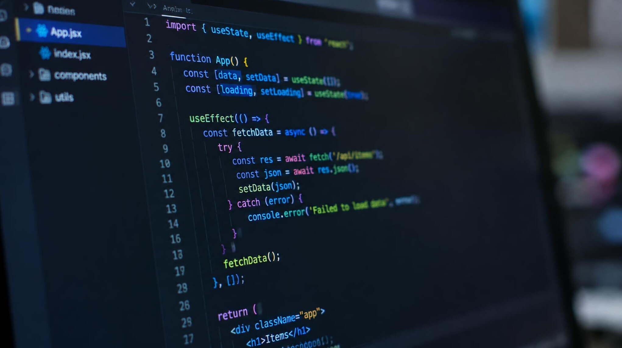 Close-up of code on a computer screen