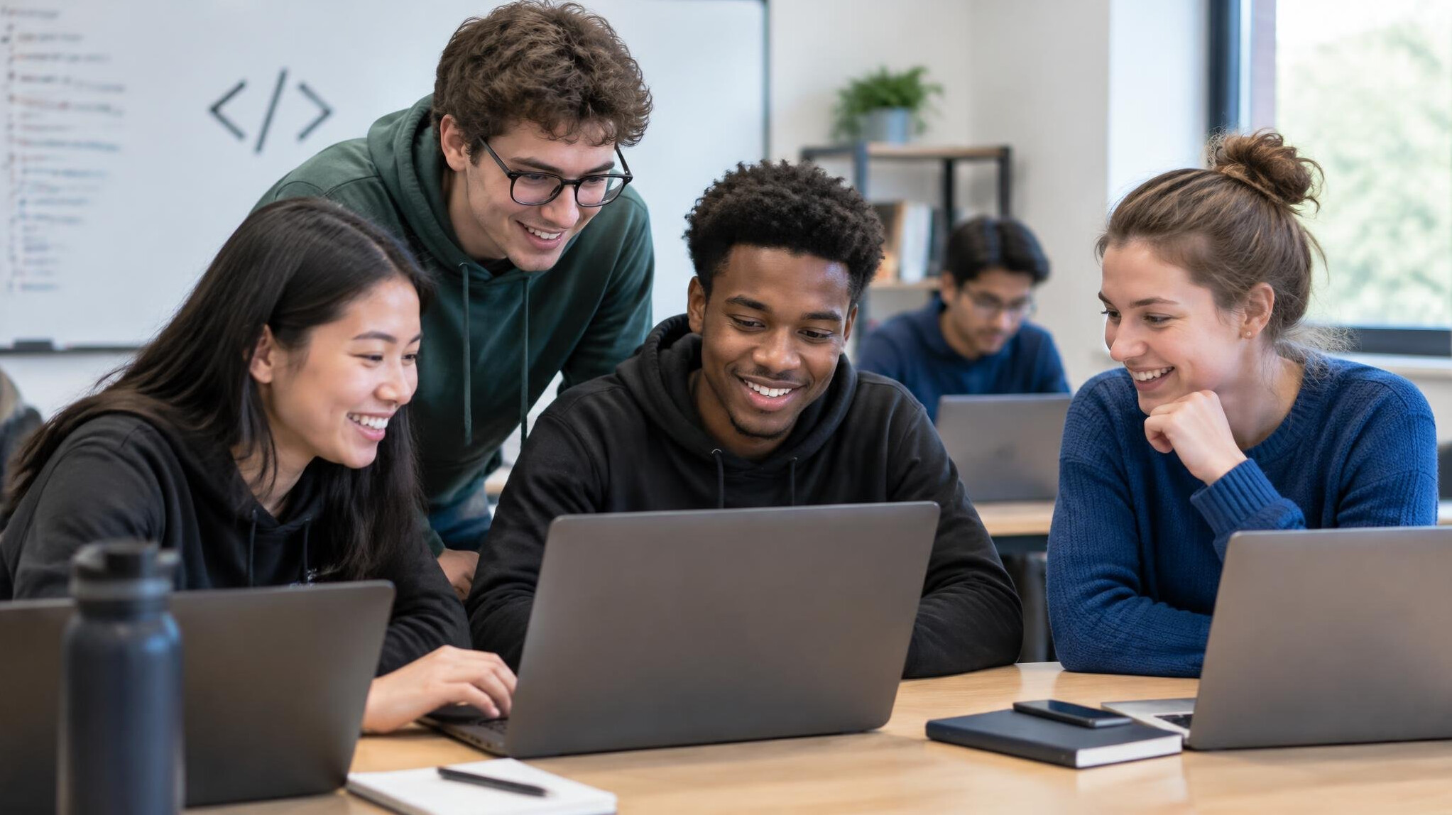 group of students in programming course